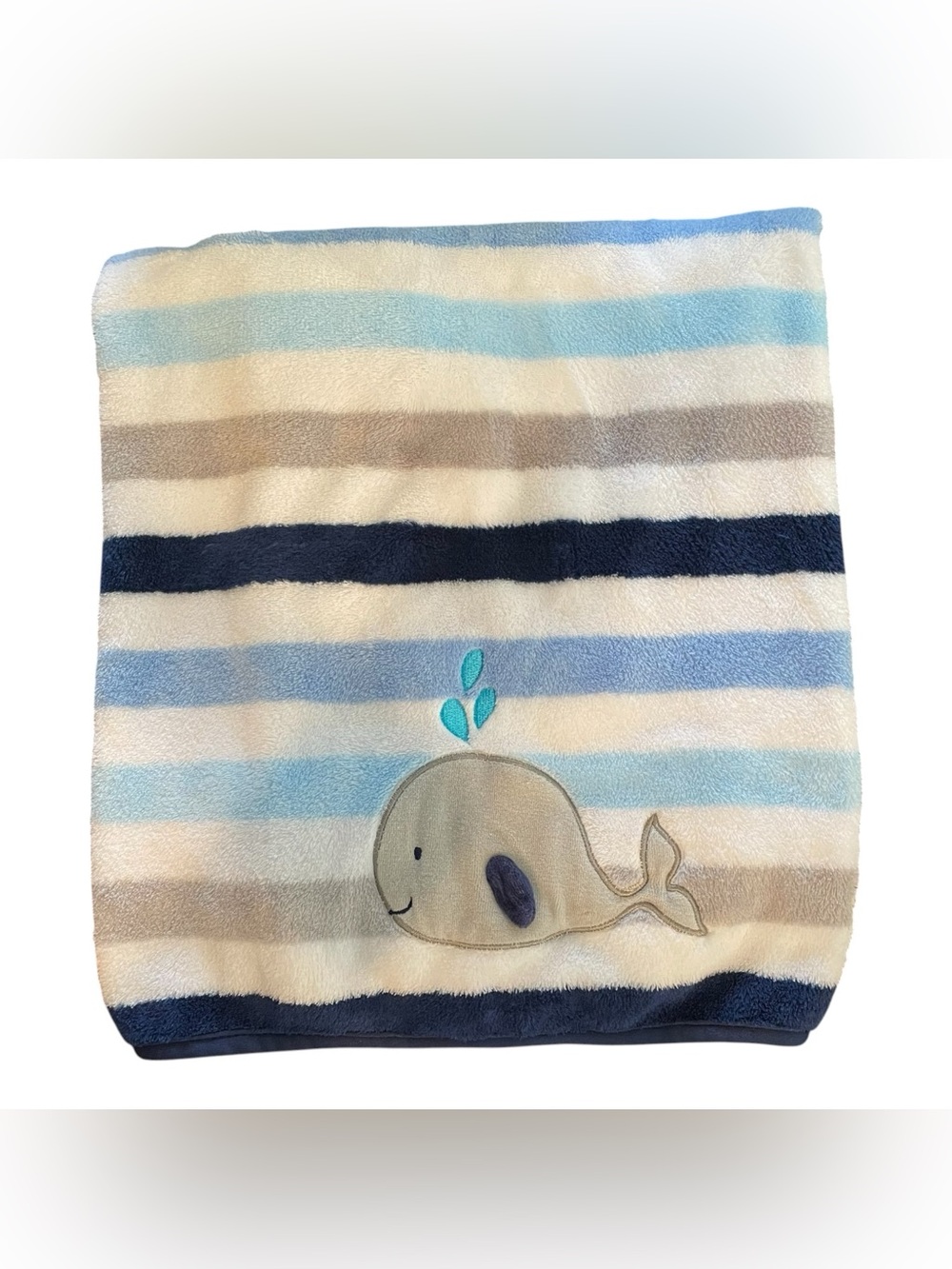 GARANIMALS Whale Blanket Lovey Security Super Soft Blue Gray Baby Boy 37.5 x 27
